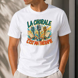 T-shirt Homme Blanc La chorale c'est ma thérapie
