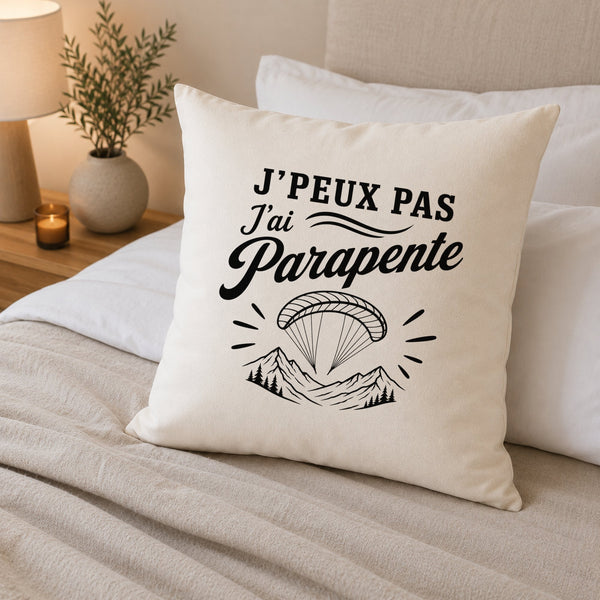 Housse de Coussin J’peux pas j’ai Parapente