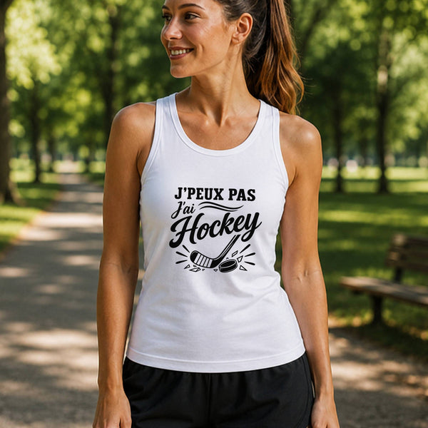 Débardeur Femme J’peux pas j’ai Hockey