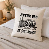 Housse de Coussin J’peux pas je suis Mamie