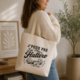 Tote Bag Beige J’peux pas j’ai Haltéro