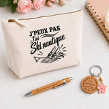 Coffret Cadeau J’peux pas j’ai Ski nautique – Trousse, stylo bambou et porte-clés