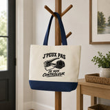 Grand Sac Cabas Fond Bleu J’peux pas je suis Contrôleur