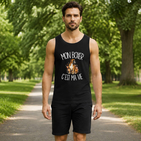 Débardeur Homme Mon Boxer c'est ma vie – Noir