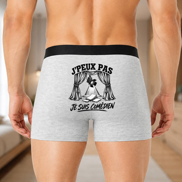 Boxer Homme J’peux pas je suis Comédien – Impression au dos