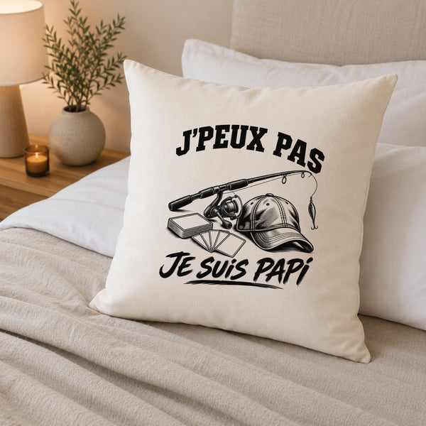 Housse de Coussin J’peux pas je suis Papi
