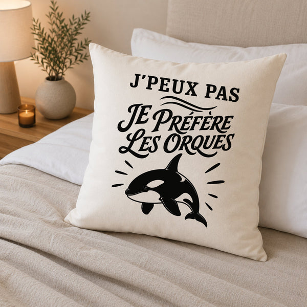Housse de Coussin J’peux pas je préfère les Orques