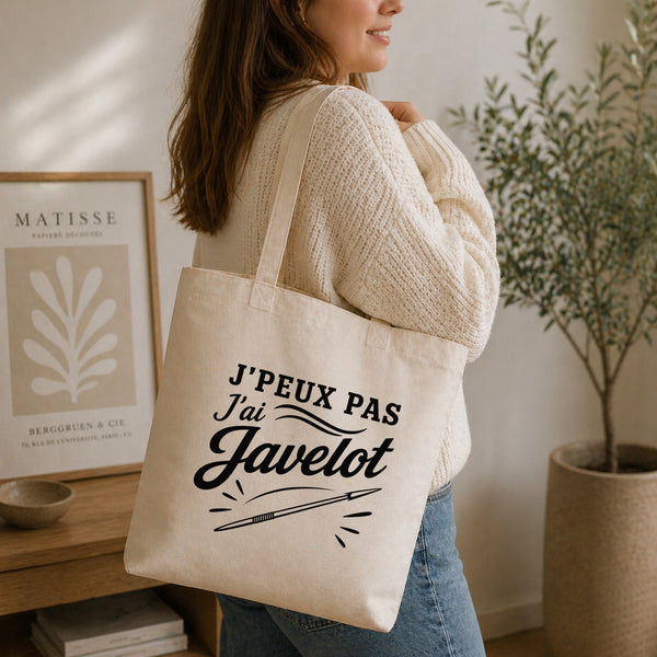 Tote Bag Beige J’peux pas j’ai Javelot