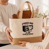 Coffret Cadeau J’peux pas je suis Femme de chambre – Sac jute, carnet, stylo, porte-clés et marque-page
