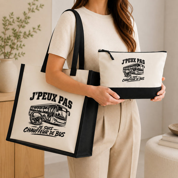 Ensemble Cabas et Trousse J’peux pas je suis Chauffeur de bus