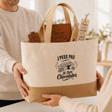 Coffret Cadeau J’peux pas je suis Chocolatier – Sac jute, carnet, stylo, porte-clés et marque-page