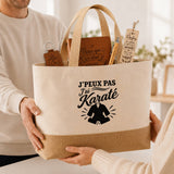 Coffret Cadeau J’peux pas j’ai Karaté – Sac jute, carnet, stylo, porte-clés et marque-page