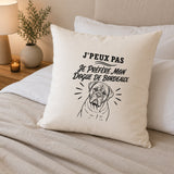 Housse de Coussin J’peux pas je préfère mon Dogue de Bordeaux