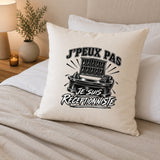 Housse de Coussin J’peux pas je suis Réceptionniste