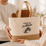 Coffret Cadeau J’peux pas j’ai Motocross – Sac jute, carnet, stylo, porte-clés et marque-page