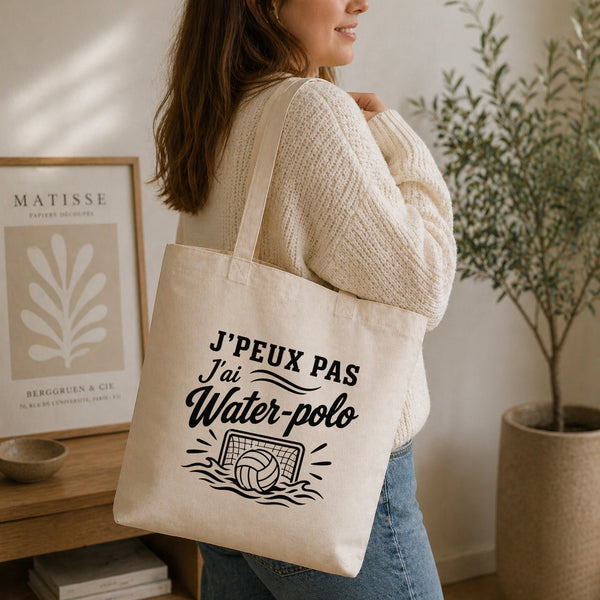 Tote Bag Beige J’peux pas j’ai Water-polo