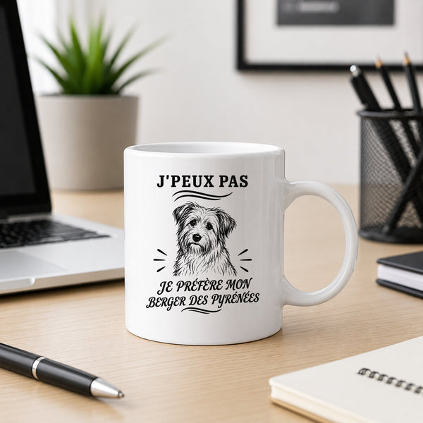Mug J’peux pas je préfère mon Berger des Pyrénées