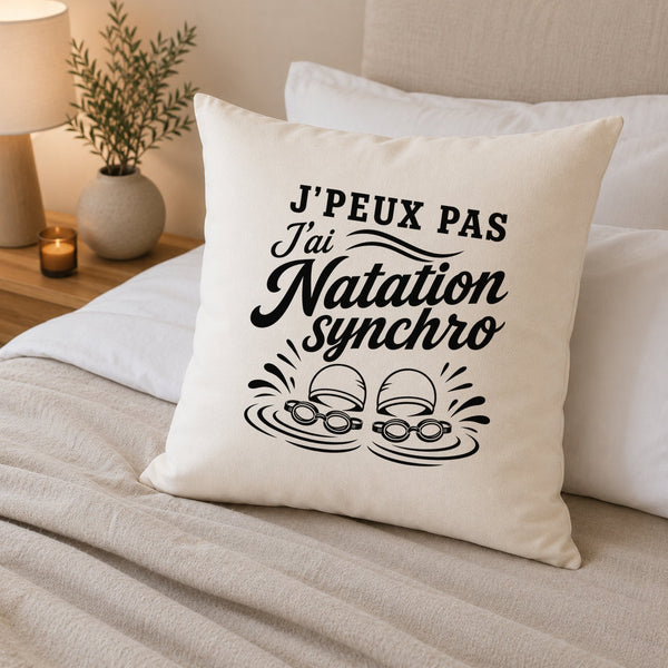 Housse de Coussin J’peux pas j’ai Natation synchro – natation synchronisée