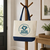 Grand Sac Cabas fond bleu - Votre design - Planetee