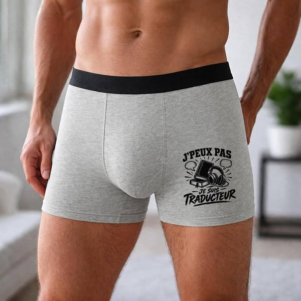 Boxer Homme J’peux pas je suis Traducteur – Impression devant