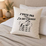 Housse de Coussin J’peux pas j’ai Saut d’obstacles
