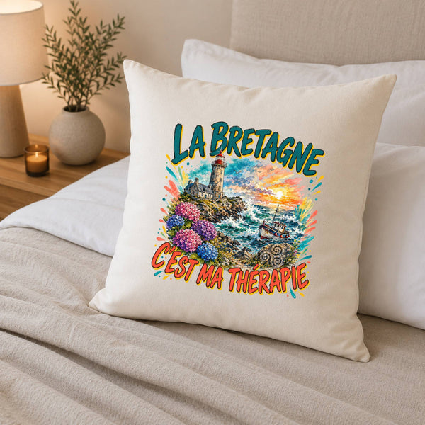 Housse de Coussin La bretagne c'est ma thérapie