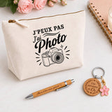Coffret Cadeau J’peux pas j’ai Photo – Trousse, stylo bambou et porte-clés