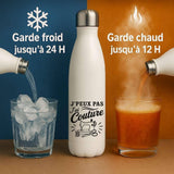 Gourde Isotherme J’peux pas j’ai couture J'peux pas minimaliste