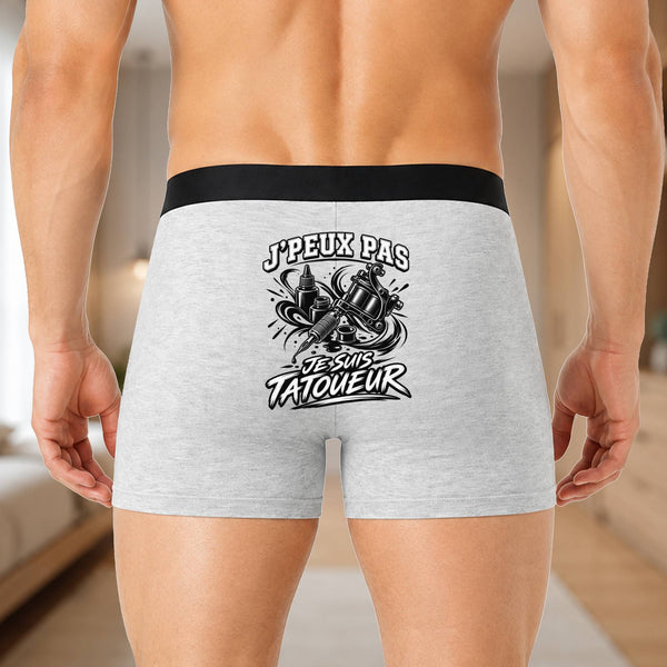 Boxer Homme J’peux pas je suis Tatoueur – Impression au dos