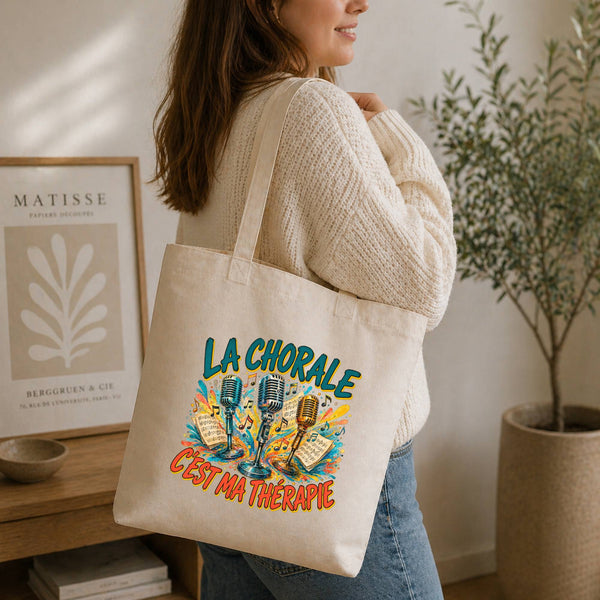Tote Bag Beige La chorale c'est ma thérapie