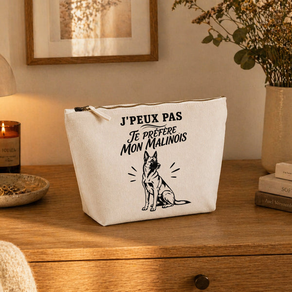 Trousse Beige J’peux pas je préfère mon Malinois