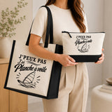 Ensemble Cabas et Trousse J’peux pas j’ai planche à voile J'peux pas minimaliste