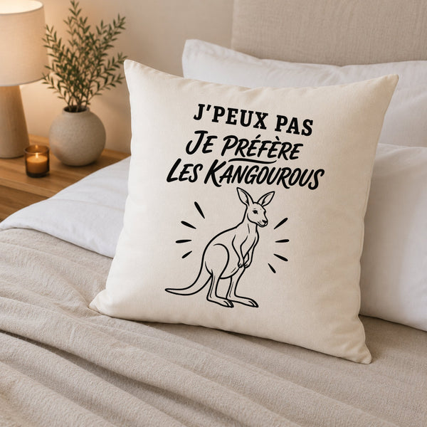 Housse de Coussin J’peux pas je préfère les Kangourous