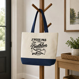 Grand Sac Cabas Fond Bleu J’peux pas j’ai Biathlon