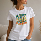 T-shirt Femme Blanc La chorale c'est ma thérapie