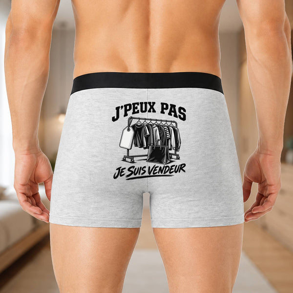 Boxer Homme J’peux pas je suis Vendeur – Impression au dos