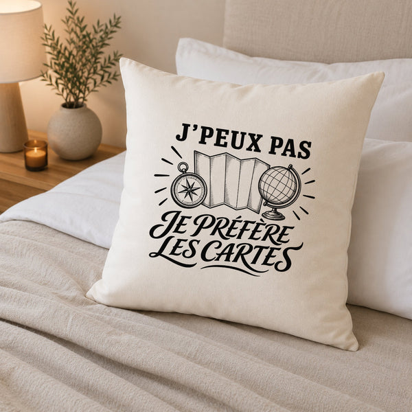 Housse de Coussin J’peux pas je préfère les Cartes