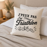 Housse de Coussin J’peux pas j’ai Triathlon