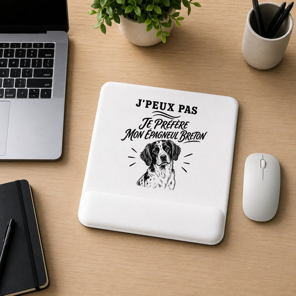 Tapis de Souris J’peux pas je préfère mon Épagneul Breton