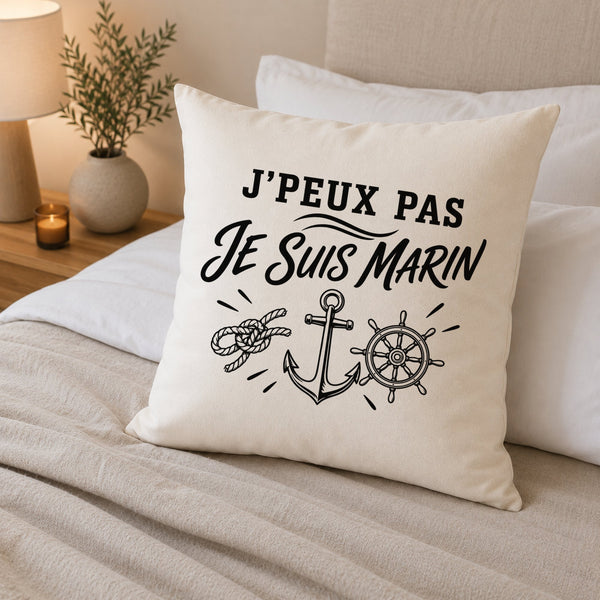Housse de Coussin J’peux pas je suis Marin