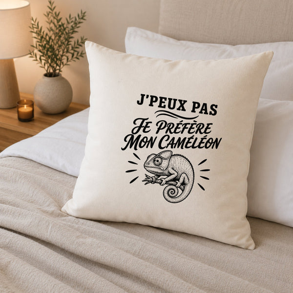Housse de Coussin J’peux pas je préfère mon Caméléon