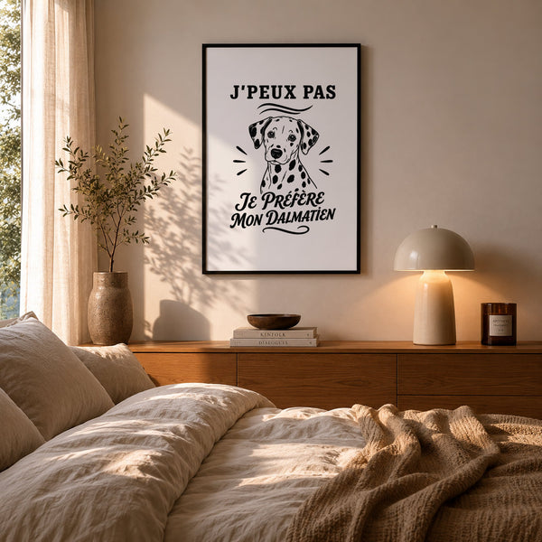Poster J’peux pas je préfère mon Dalmatien