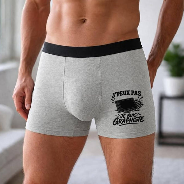 Boxer Homme J’peux pas je suis Graphiste – Impression devant