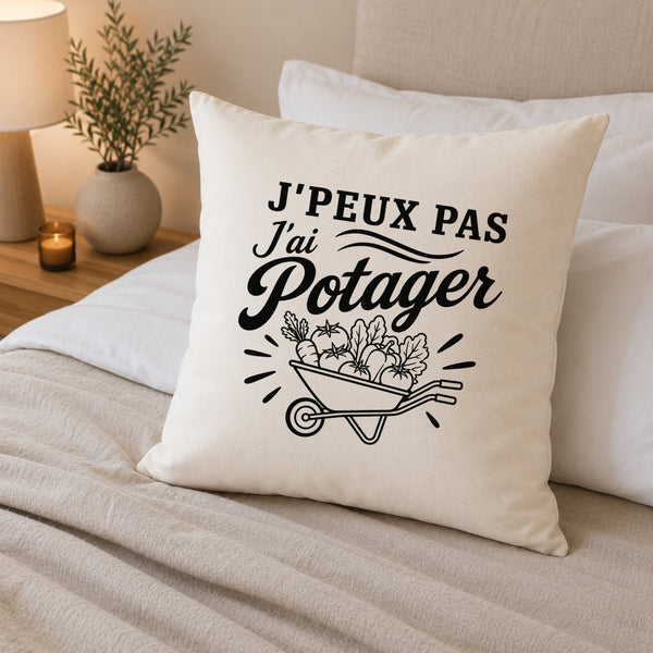 Housse de Coussin J’peux pas j’ai Potager