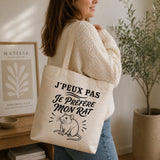 Tote Bag Beige J’peux pas je préfère mon Rat