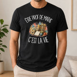T-shirt Homme Noir Être prof de maths c'est la vie