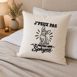 Housse de Coussin J’peux pas je préfère mon Sphynx