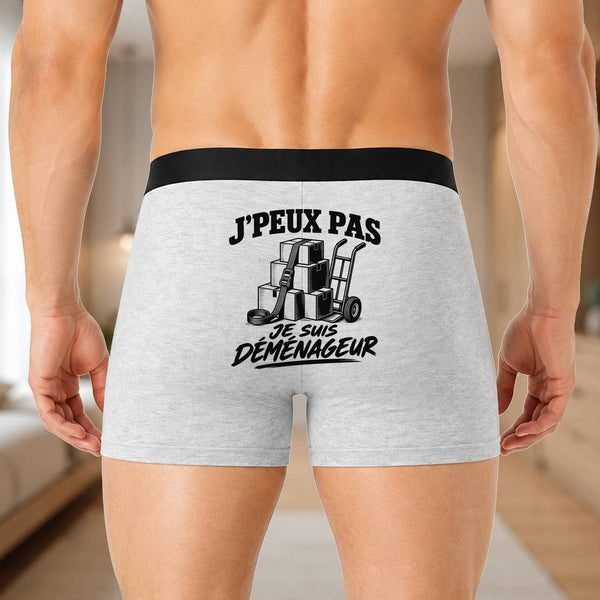 Boxer Homme J’peux pas je suis Déménageur – Impression au dos