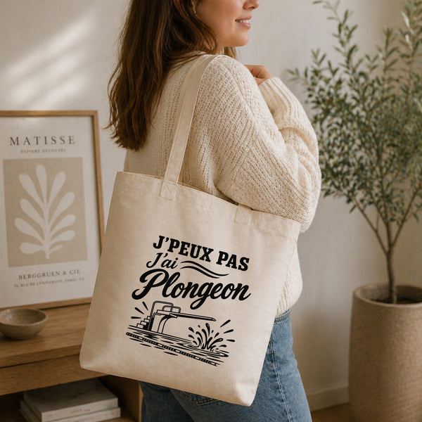 Tote Bag Beige J’peux pas j’ai Plongeon