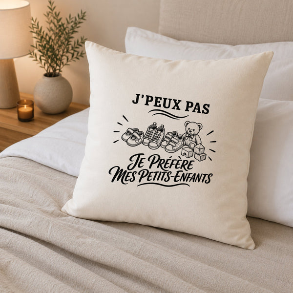 Housse de Coussin J’peux pas je préfère mes Petits-enfants